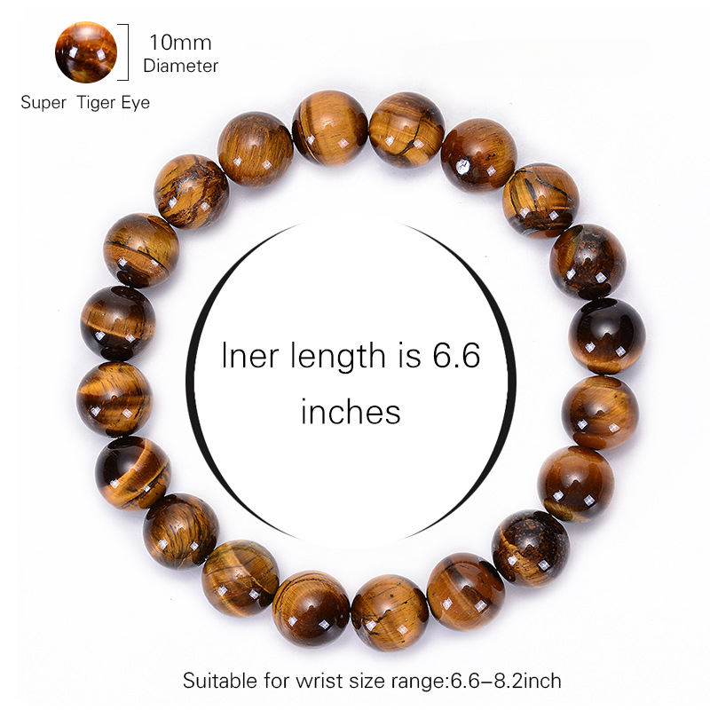Pulsera de ojo de tigre natural al por mayor Circle de cuentas hechas a mano brazalete de tigre amarillo